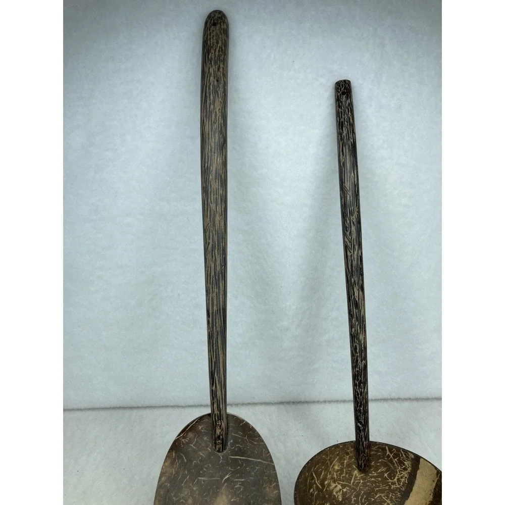 Coconut‎ Shell Salad Utensil Serving Set Spoon Fork 9